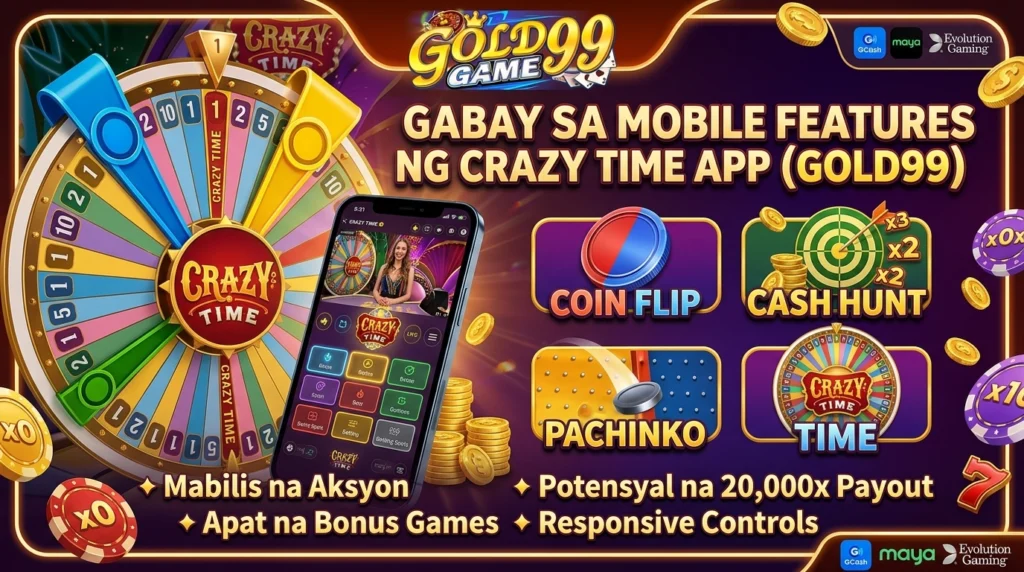 Gabay sa Mobile Features ng Crazy Time App
